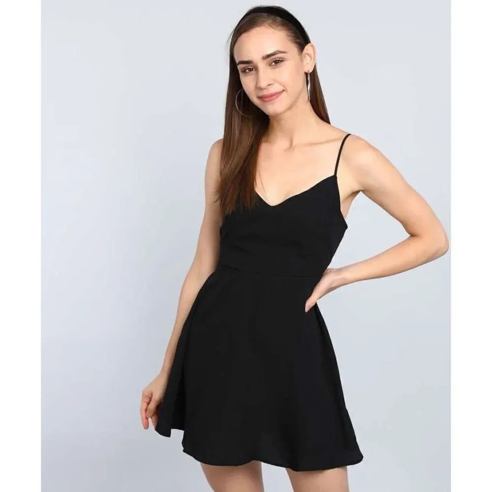 Forever 21 Fit And Flare Black Mini Dress SZ M
